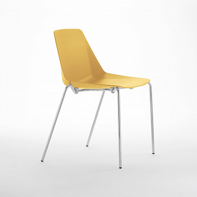 Стул на 4-х хромированных опорах Inspira (GDB) Клио (Clio) CL4LCHMY горчичный