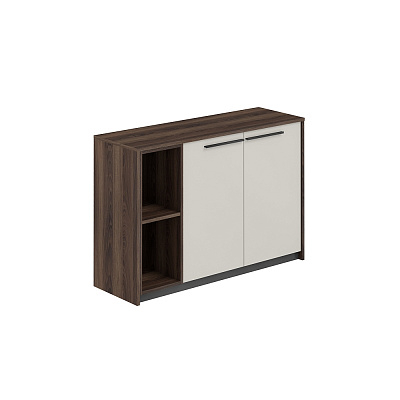 Шкаф низкий Norden Риф со стеллажом 1240х410х842 RF.324.DA.PG.DA.L Дуб Адриа/Жемчужно-серый