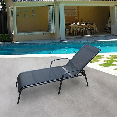 Шезлонг-лежак Бирма-1 Afina Garden MC-2051A Black Черный