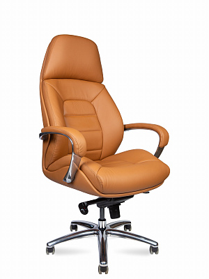 Кресло руководителя NORDEN Порше / Porsche натуральная кожа светло-коричневый F181 light brown leather