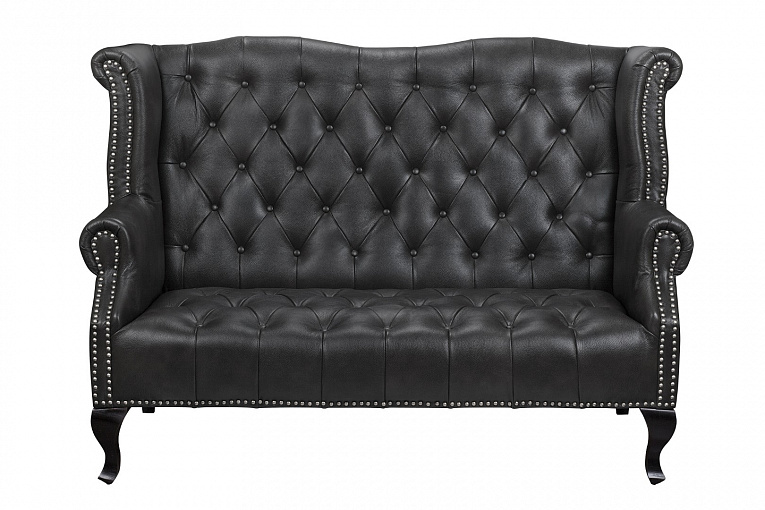 Кожаный дизайнерский диван Royal Sofa Black Черный