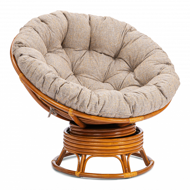Кресло-качалка Папасан/Papasan (W 23/01 B) с подушкой Pecan (орех) / Меланж