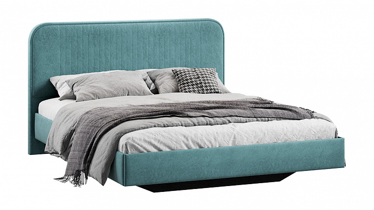 Кровать без подъемного механизма Тиффани Трия Тип 1 Микровелюр Wellmart Indigo 1600x2000