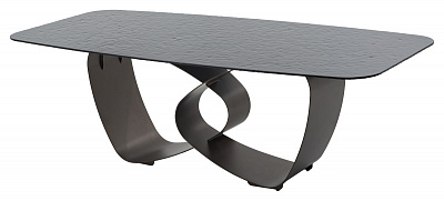 Стол TOVE / ТОВЕ 240 GREY, стекло BUBBLE / Бабл / Шоколадное золото каркас