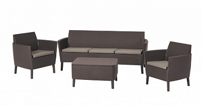 Диван трехместный Allibert Салемо трипл сет (Salemo 3 seater set) Коричневый 17205990
